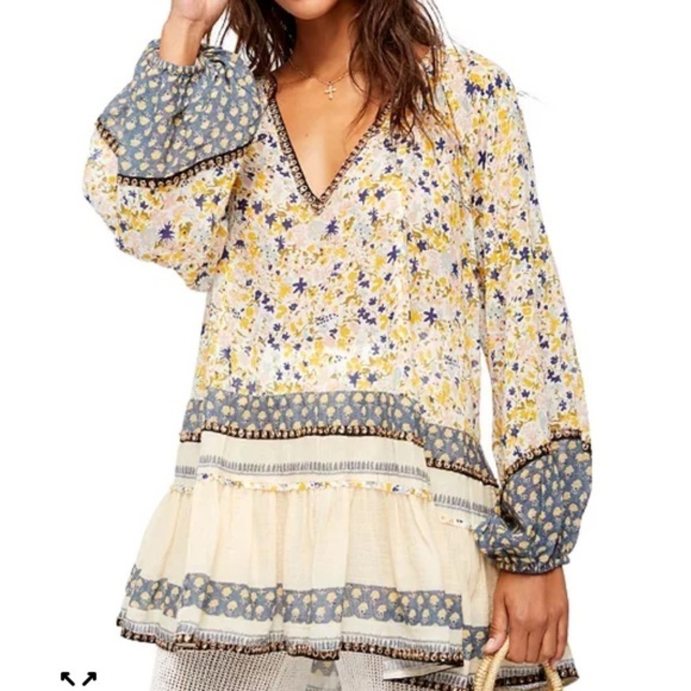 Free People Floral boho Gardenia Tunic